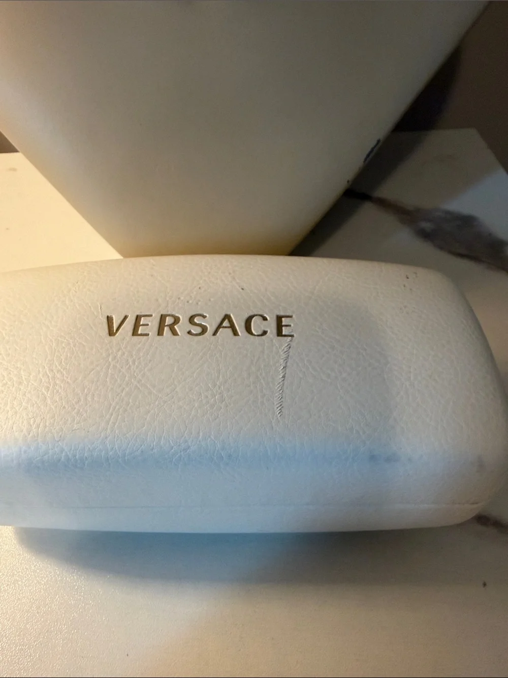 Versace White Eyewear Case with Authenticity Card